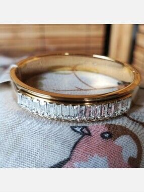 Michael Kors Gold Tone Baguette Bracelet NWT Brand New Designer Gold Tone Bangle